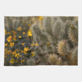 Cactus en wilde bloemen theedoek (Horizontaal)