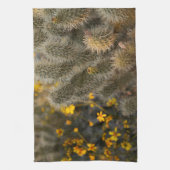 Cactus en wilde bloemen theedoek (Verticaal)