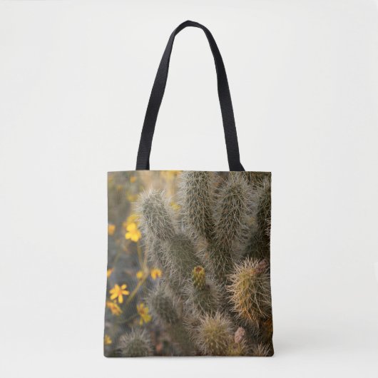 Cactus en wilde bloemen tote bag (Voorkant)