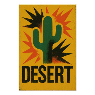 Cactus en woestijnzon perfect poster