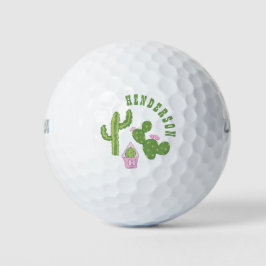 Cactus Familie Gepersonaliseerde Groene en Roze Sj Golfballen