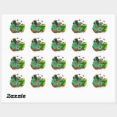 Cactus Family Selfie Ronde Sticker (Vel)