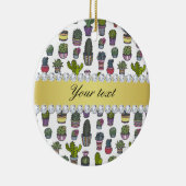 Cactus Faux Gold Bling Diamonds Keramisch Ornament (Rechts)