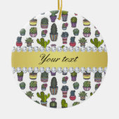 Cactus Faux Gold Bling Diamonds Keramisch Ornament (Voorkant)