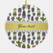 Cactus Faux Gold Bling Diamonds Keramisch Ornament (Achterkant)