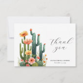 Cactus Feest Bloemrijke Bruiloft Bedankkaart (Voorkant)