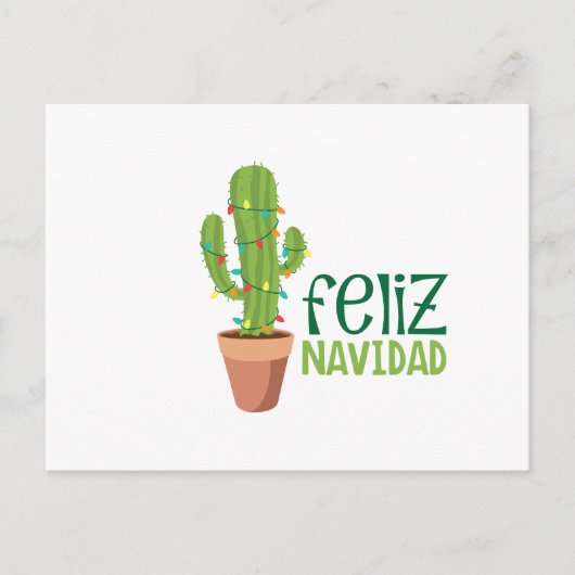 Cactus Feliz Navidad Briefkaart (Voorkant)