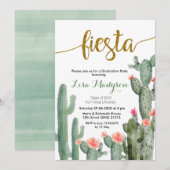 Cactus Fiesta Afstuderen Invitation Party Mexicaan Kaart (Voorkant / Achterkant)