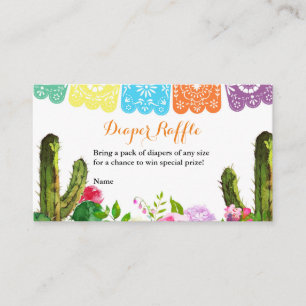 Cactus Fiesta Baby shower Diaper Raffle Card Informatiekaartje