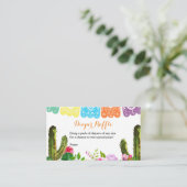 Cactus Fiesta Baby shower Diaper Raffle Card Informatiekaartje (Staand voorkant)