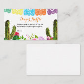 Cactus Fiesta Baby shower Diaper Raffle Card Informatiekaartje (Voorkant / Achterkant)