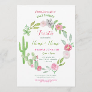 Cactus Fiesta Baby shower Girl Boy Mexican Invite Kaart