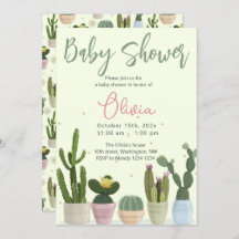 Cactus Fiesta Baby shower Invitation
