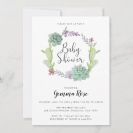 Cactus, fiesta Baby shower Kaart