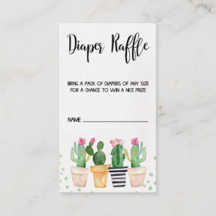 Cactus Fiesta Baby shower Luier Raffle Kaarten