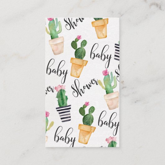 Cactus Fiesta Baby shower Luier Raffle Kaarten (Achterkant)