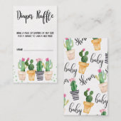 Cactus Fiesta Baby shower Luier Raffle Kaarten (Voorkant / Achterkant)