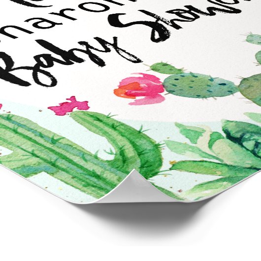 Cactus Fiesta Baby shower Welcome Poster (Hoek)