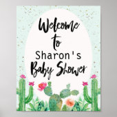 Cactus Fiesta Baby shower Welcome Poster (Voorkant)