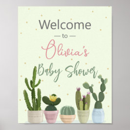 Cactus Fiesta Baby Shower Welkom Poster