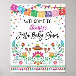 Cactus Fiesta Baby shower Welkom Poster Decor