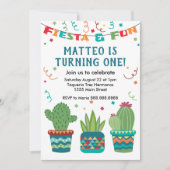 Cactus Fiesta Birthday eerste jaar Kaart (Voorkant)
