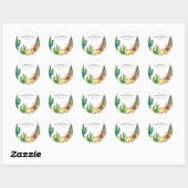 Cactus Fiesta Bloemachtige Bruiloftsborrel Ronde Sticker (Vel)