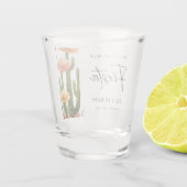 Cactus Fiesta Bloemende Bruiloftsborrel Shot Glas (Achterkant)