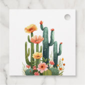 Cactus Fiesta Bloemige Bruiloftsborrel Bedankjes Labels (Achterkant)
