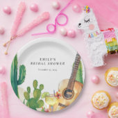 Cactus Fiesta Bloemige Bruiloftsborrel Papieren Bordje (Feest)