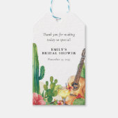 Cactus Fiesta Bloemige Bruiloftsontvangst Cadeaulabel (Voorkant)