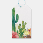 Cactus Fiesta Bloemige Bruiloftsontvangst Cadeaulabel (Achterkant)