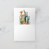 Cactus Fiesta Bloemrijke Bruidsbruiloft Bedankkaart (Binnen)