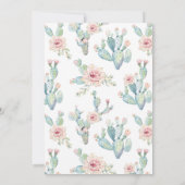 Cactus Fiesta Blonde Girl Baby shower Kaart (Achterkant)