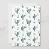 Cactus Fiesta Boy Baby shower Uitnodiging (Achterkant)