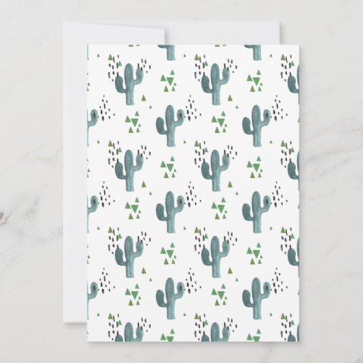 Cactus Fiesta Boy Baby shower Uitnodiging (Achterkant)