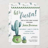 Cactus Fiesta Boy Baby shower Uitnodiging (Voorkant / Achterkant)