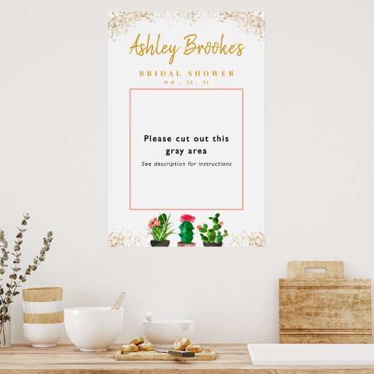 Cactus Fiesta Bruidsfeest Fotocabine Frame Poster (Keuken)