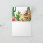 Cactus Fiesta Bruiloftsfeest Bedankkaart (Binnen)
