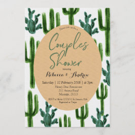 Cactus Fiesta Couples Shower Invitation Green Kaart