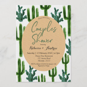 Cactus Fiesta Couples Shower Invitation Green Kaart
