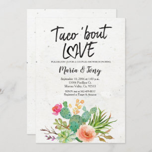 Cactus Fiesta Couples Shower Invitation Kaart