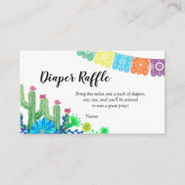 Cactus Fiesta Diaper Raffle Card Informatiekaartje