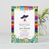 Cactus Fiesta doop voor jongen Kaart (Staand voorkant)