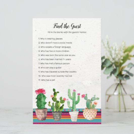 Cactus Fiesta Find the Guest game (Staand voorkant)