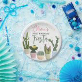 Cactus Fiesta First Birthday Papieren Bordje (Feest)