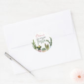 Cactus Fiesta First Birthday Ronde Sticker (Envelop)