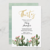 Cactus Fiesta Floral Dertig 30e verjaardag  Kaart (Voorkant / Achterkant)