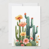 Cactus Fiesta Floral Vrijgezellenfeest Kaart (Achterkant)