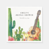 Cactus Fiesta Floral Vrijgezellenfeest Servet (Voorkant)